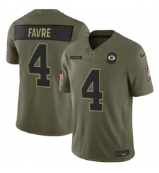 Men's Green Bay Packers #4 Brett Favre Olive 2025 F.U.S.E. Salute to Service Limited Football Stitched Jersey