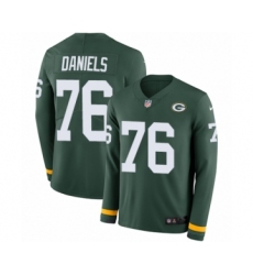 Men's Nike Green Bay Packers #76 Mike Daniels Limited Green Therma Long Sleeve NFL Jersey