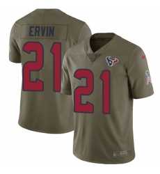 Youth Nike Houston Texans #21 Tyler Ervin Limited Olive 2017 Salute to Service NFL Jerse