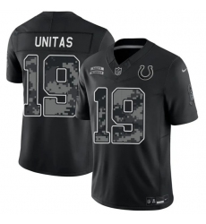 Men's Indianapolis Colts #19 Johnny Unitas Black 2026 F.U.S.E. Salute to Service Limited Football Stitched Jersey