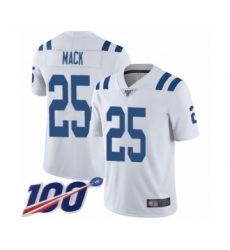 Men's Indianapolis Colts #25 Marlon Mack White Vapor Untouchable Limited Player 100th Season Football Jersey