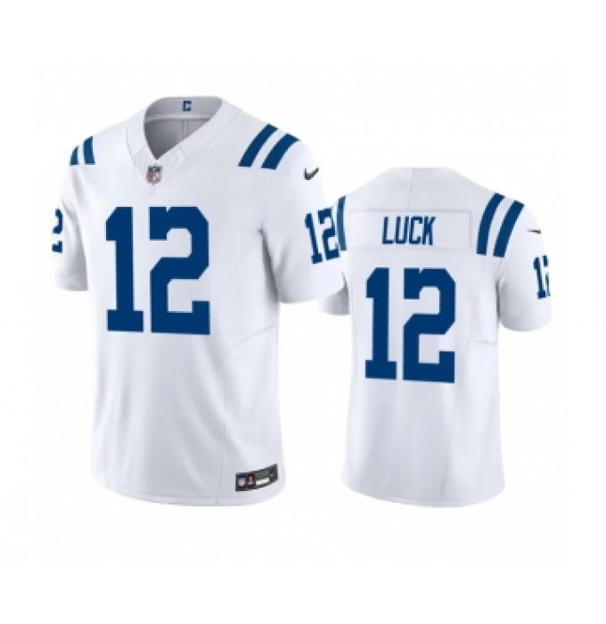 Men's Indianapolis Colts #12 Andrew Luck White 2023 F.U.S.E Vapor Untouchable Stitched Football Jersey