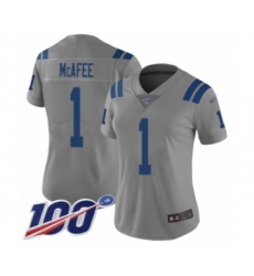 Women's Indianapolis Colts #1 Pat McAfee Limited Gray Inverted Legend 100th Season Football Jersey