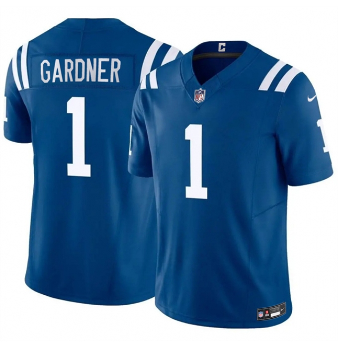Men's Indianapolis Colts #1 Sauce Gardner Blue 2025 F.U.S.E. Vapor Limited Stitched Football Jersey