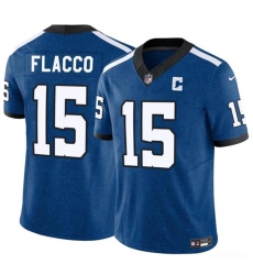 Men's Indianapolis Colts #15 Joe Flacco Blue 2024 F.U.S.E. Throwback Vapor Limited Football Stitched Jersey