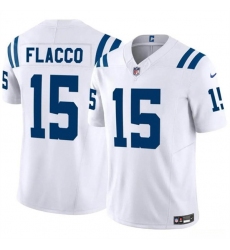 Men's Indianapolis Colts #15 Joe Flacco White 2024 F.U.S.E. Vapor Limited Football Stitched Jersey