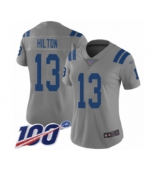 Women's Indianapolis Colts #13 T.Y. Hilton Limited Gray Inverted Legend 100th Season Football Jersey