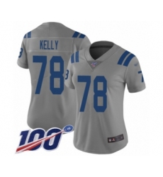 Women's Indianapolis Colts #78 Ryan Kelly Limited Gray Inverted Legend 100th Season Football Jersey