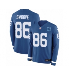 Men's Nike Indianapolis Colts #86 Erik Swoope Limited Blue Therma Long Sleeve NFL Jersey