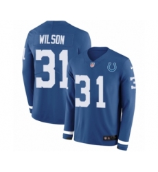 Men's Nike Indianapolis Colts #31 Quincy Wilson Limited Blue Therma Long Sleeve NFL Jersey