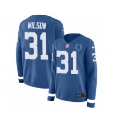 Women's Nike Indianapolis Colts #31 Quincy Wilson Limited Blue Therma Long Sleeve NFL Jersey