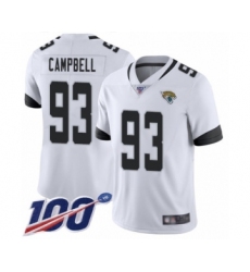 Men's Jacksonville Jaguars #93 Calais Campbell White Vapor Untouchable Limited Player 100th Season Football Jersey