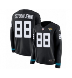 Women's Nike Jacksonville Jaguars #93 Calais Campbell Limited Black Salute to Service Therma Long Sleeve NFL Jersey