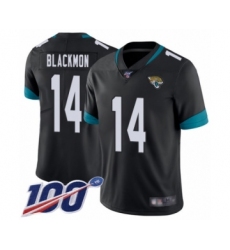 Men's Jacksonville Jaguars #14 Justin Blackmon Black Team Color Vapor Untouchable Limited Player 100th Season Football Jersey