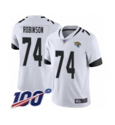 Men's Jacksonville Jaguars #74 Cam Robinson White Vapor Untouchable Limited Player 100th Season Football Jersey