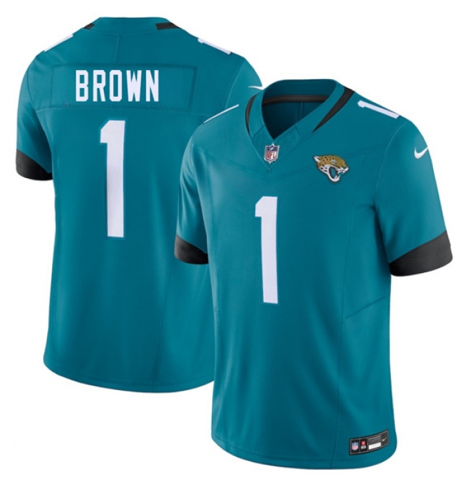 Men's Jacksonville Jaguars #1 Montaric Brown Teal 2026 F.U.S.E. Vapor Untouchable Limited Football Stitched Jersey