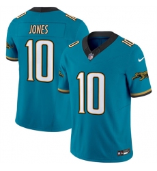 Men's Jacksonville Jaguars #10 Mac Jones Teal 2024 F.U.S.E. Prowler Throwback Vapor Limited Football Stitched Jersey