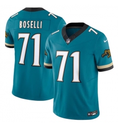 Men's Jacksonville Jaguars #71 Tony Boselli Teal 2024 F.U.S.E. Prowler Throwback Vapor Limited Football Stitched Jersey