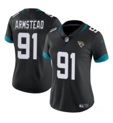 Women's Jacksonville Jaguars #91 Arik Armstead Black Vapor Stitched Jersey