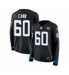 Women's Nike Jacksonville Jaguars #60 A. J. Cann Limited Black Therma Long Sleeve NFL Jersey