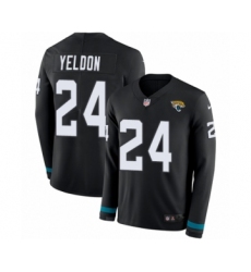 Men's Nike Jacksonville Jaguars #24 T.J. Yeldon Limited Black Therma Long Sleeve NFL Jersey