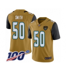 Men's Jacksonville Jaguars #50 Telvin Smith Limited Gold Rush Vapor Untouchable 100th Season Football Jersey