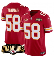 Men’s Kansas City Chiefs #58 Derrick Thomas Red 2023 F.U.S.E. AFC West Champions With NKH Vapor Untouchable Limited Football Stitched Jersey