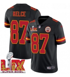 Men's Kansas City Chiefs Travis Kelce #87 Black 2024 2025 Super Bowl LIX F U S E Stitched Jersey