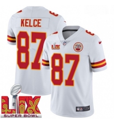 Men's Kansas City Chiefs Travis Kelce #87 White 2024 2025 Super Bowl LIX F U S E Stitched Jersey