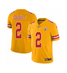 Youth Kansas City Chiefs #2 Dustin Colquitt Limited Gold Inverted Legend Football Jersey