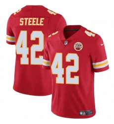 Men's Kansas City Chiefs #42 Carson Steele Red Vapor Untouchable Limited Football Stitched Jersey