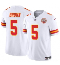 Men’s Kansas City Chiefs #5 Hollywood Brown White 2023 F.U.S.E Vapor Untouchable Limited Football Stitched Jersey