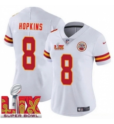 Women Kansas City Chiefs DeAndre Hopkins #8 White 2024 2025 Super Bowl LIX F U S E Stitched Jersey