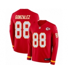 Youth Nike Kansas City Chiefs #88 Tony Gonzalez Limited Red Therma Long Sleeve NFL Jersey