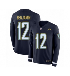 Youth Nike Los Angeles Chargers #12 Travis Benjamin Limited Navy Blue Therma Long Sleeve NFL Jersey